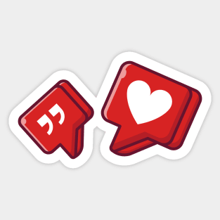 Comment, Love, and Quote Social Media Element Sticker